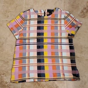 Halogen plaid multi colored knit top